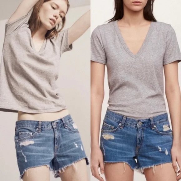 Rag & Bone Winnie Distressed Cut Off Denim Short Size 26